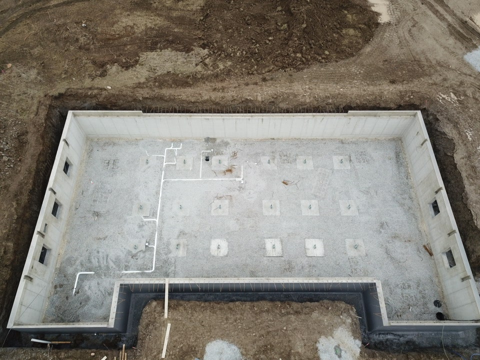 Aerial View of Commercial Foundation Project