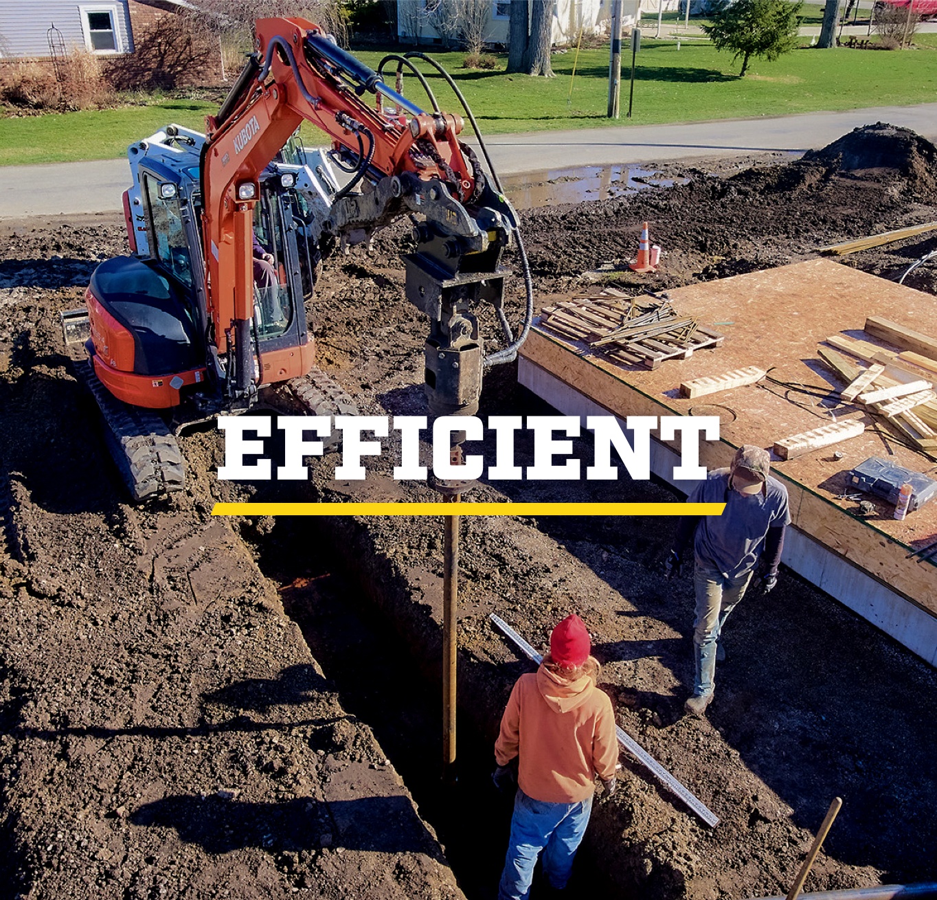 Efficient foundation work at Nesseth Concrete.