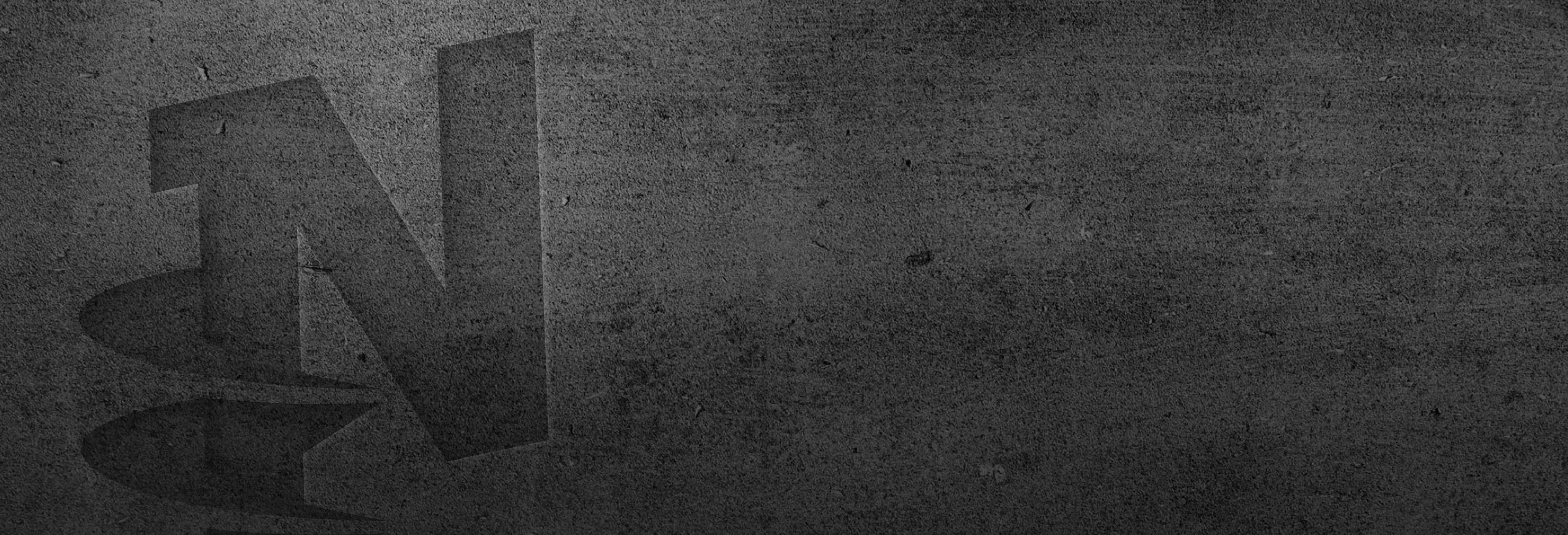 Concrete textured background with logo icon.