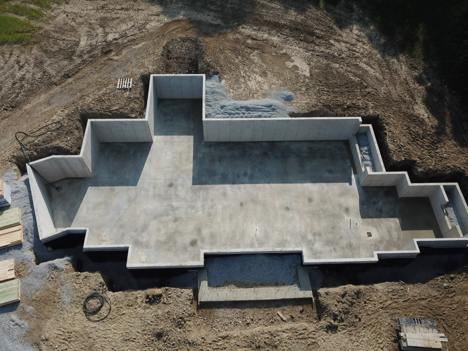 Aerial View of a Residential Foundation Project